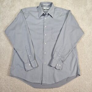 ENRO Micro Pima Mens Dress Shirt Long Sleeve Button Up Gray Size 16 34/35‎